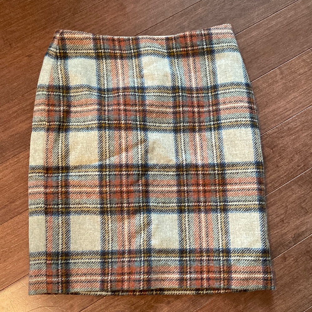 Boden Plaid Pencil Skirt - Red, Blue, Cream